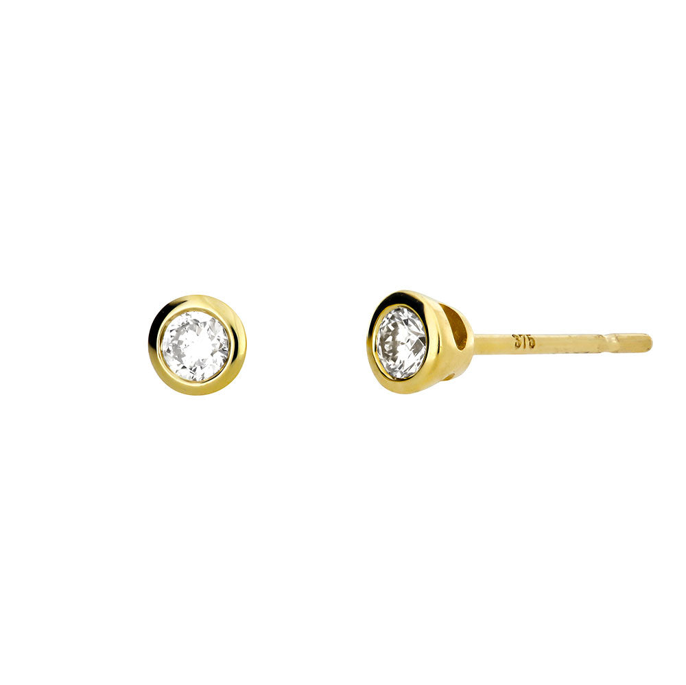 Gold Diamond Stud Earrings 0 14ct Azendi