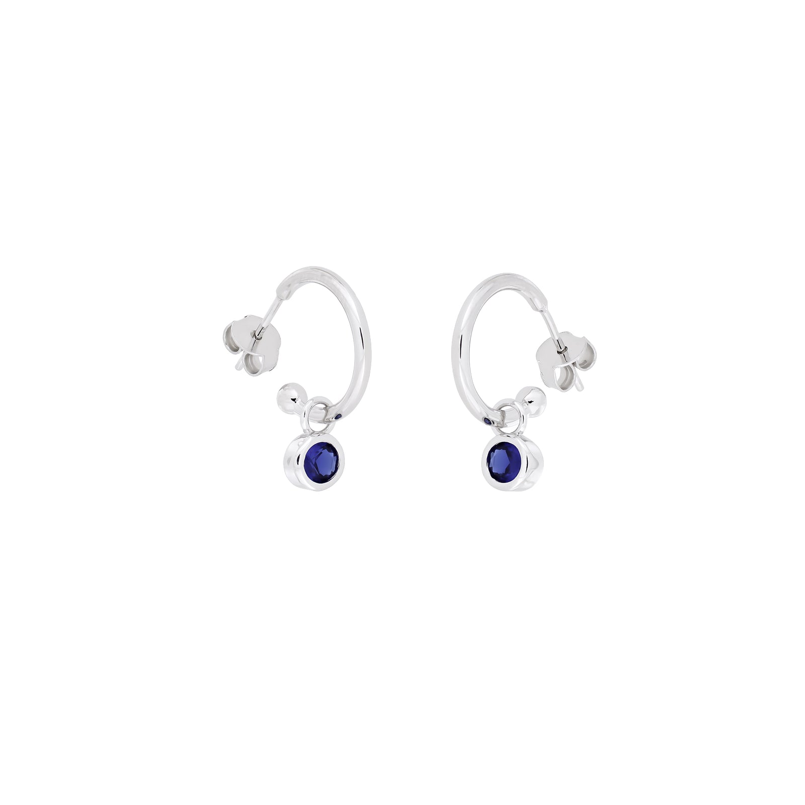 September Birthstone Silver Earrings CE389 Sapphire