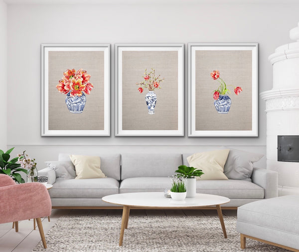 Chinoiserie Wall Art Print Set