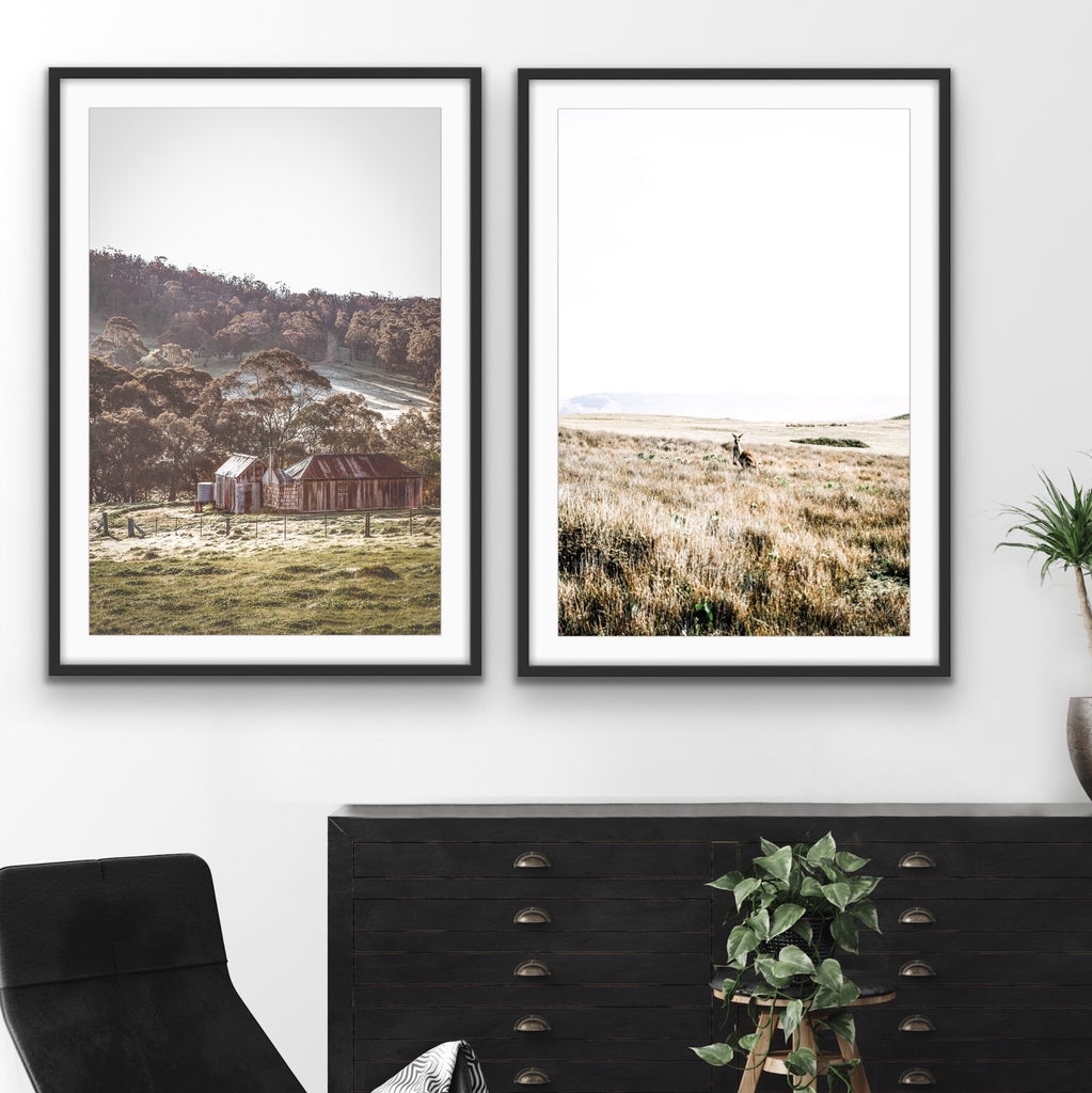 Blue Mountains and Kangaroo Wild Print Set