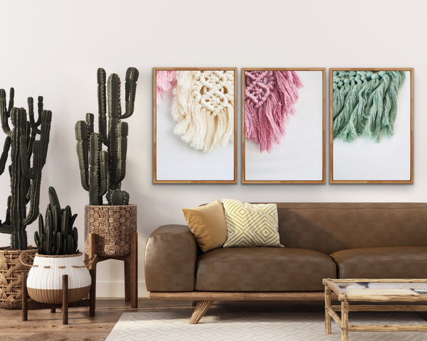 Boho canvas print natural frames