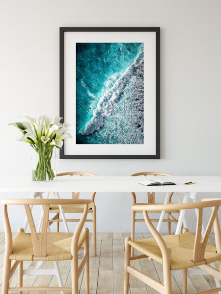 Photograph featuring waves crashing on rocks