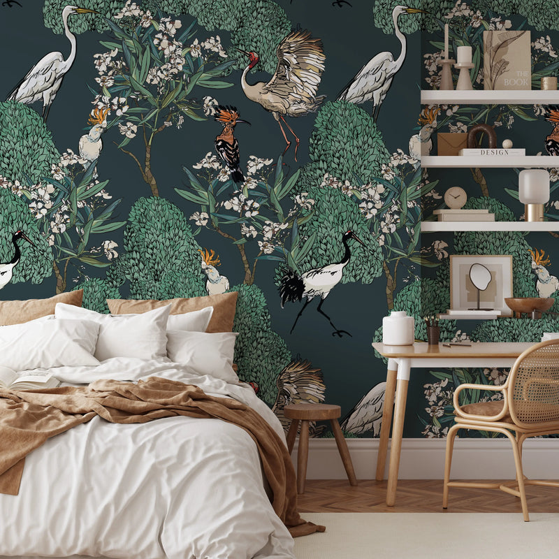 Dark Green Butterfly Wallpaper  Peel and Stick  The Wallberry
