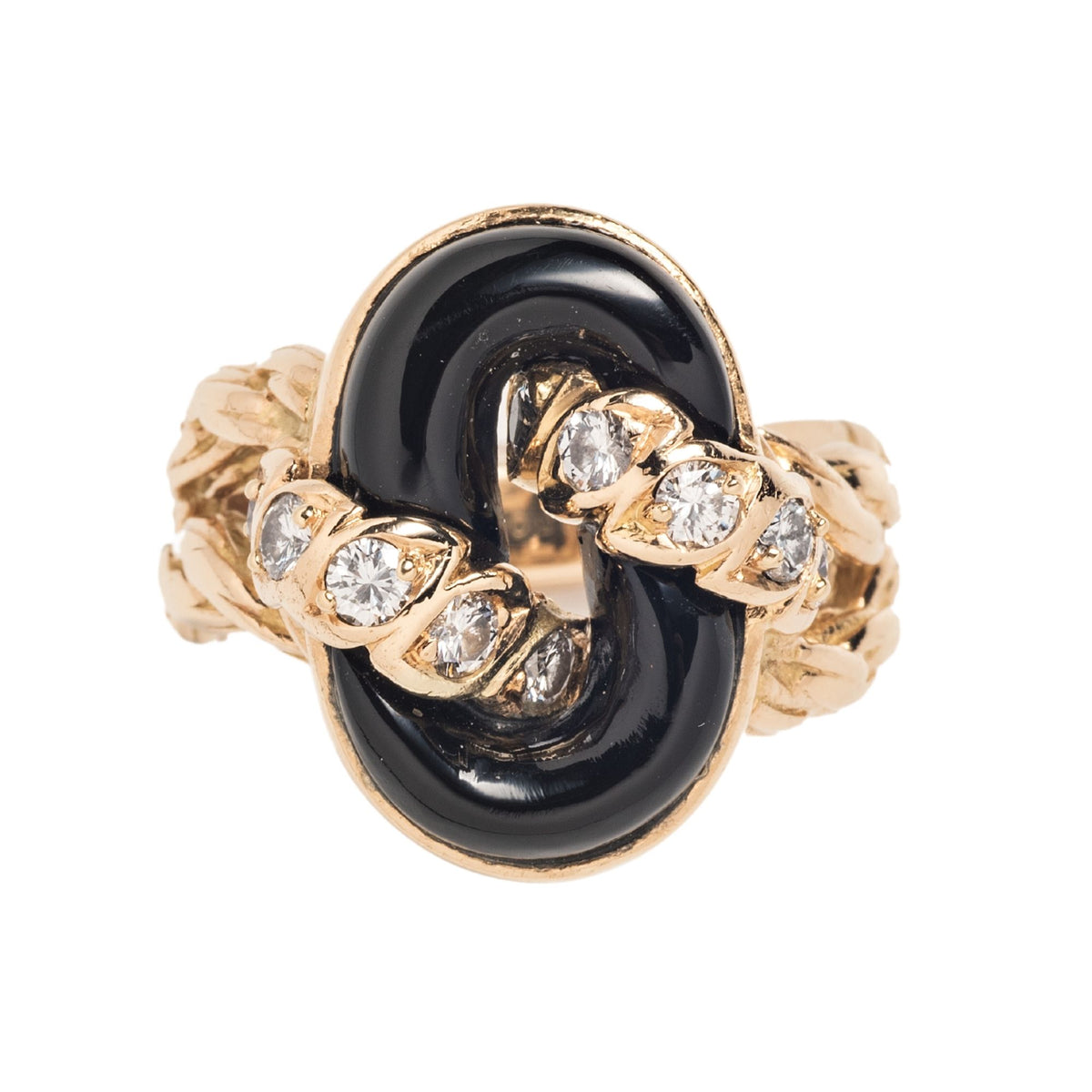 Van Cleef & Arpels Black Onyx, Gold and Diamond Link Ring – Tiina Smith ...