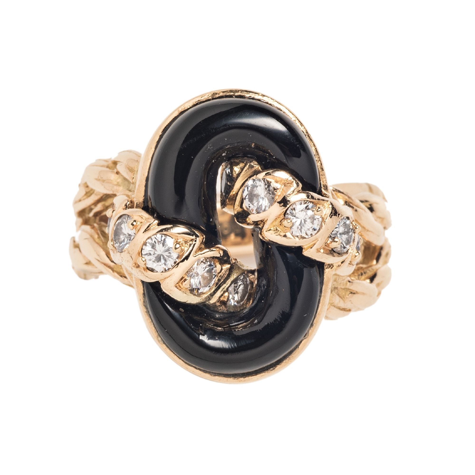 Van Cleef & Arpels Black Onyx, Gold and Diamond Link Ring — Tiina Smith ...