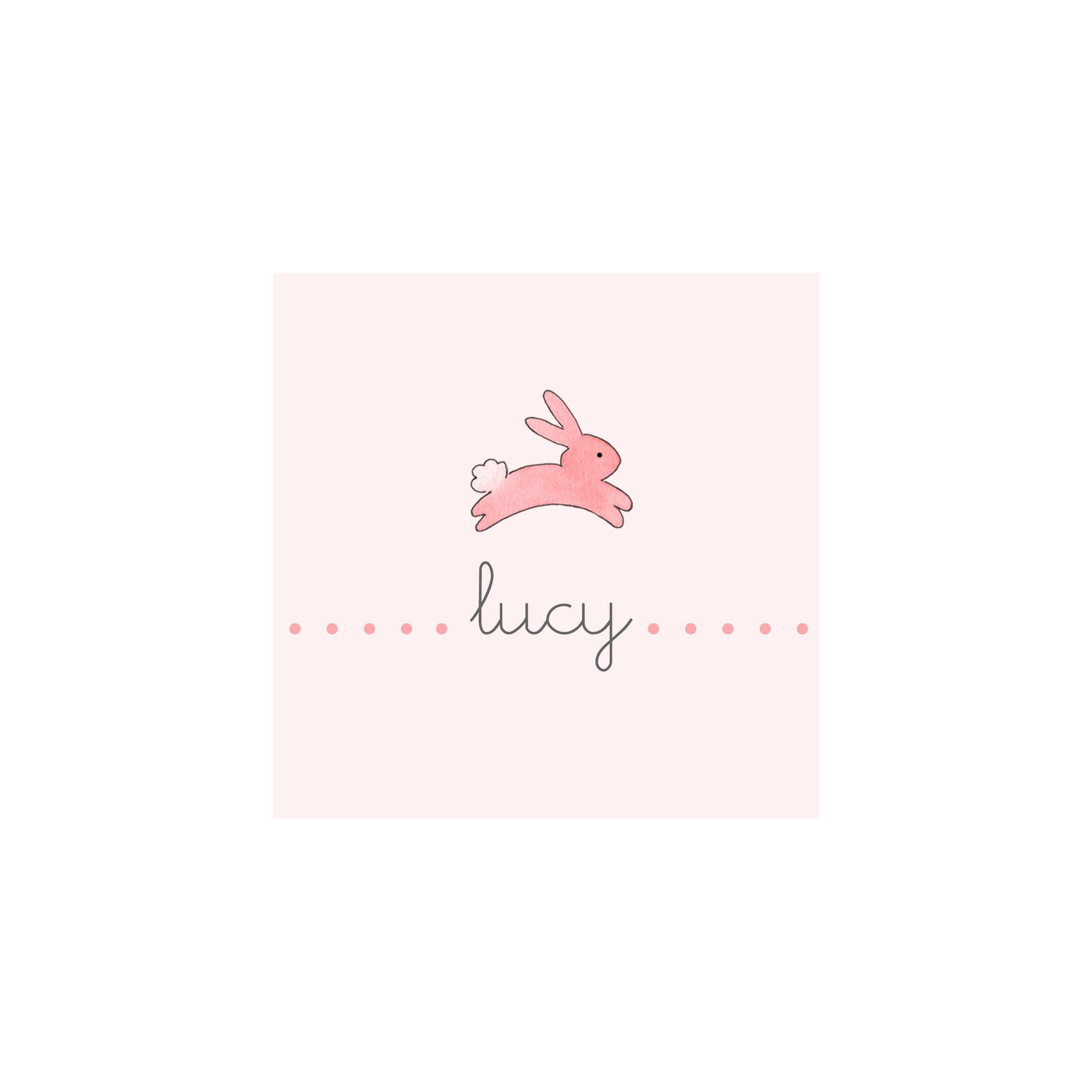 Bunny Chalk Pink Stickers, Custom Gift Label