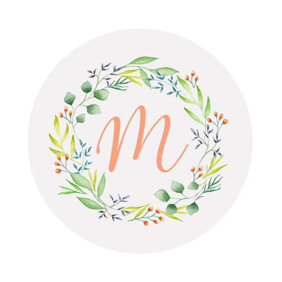 Foliage Wreath Personalized Circular Thanksgiving Placecards