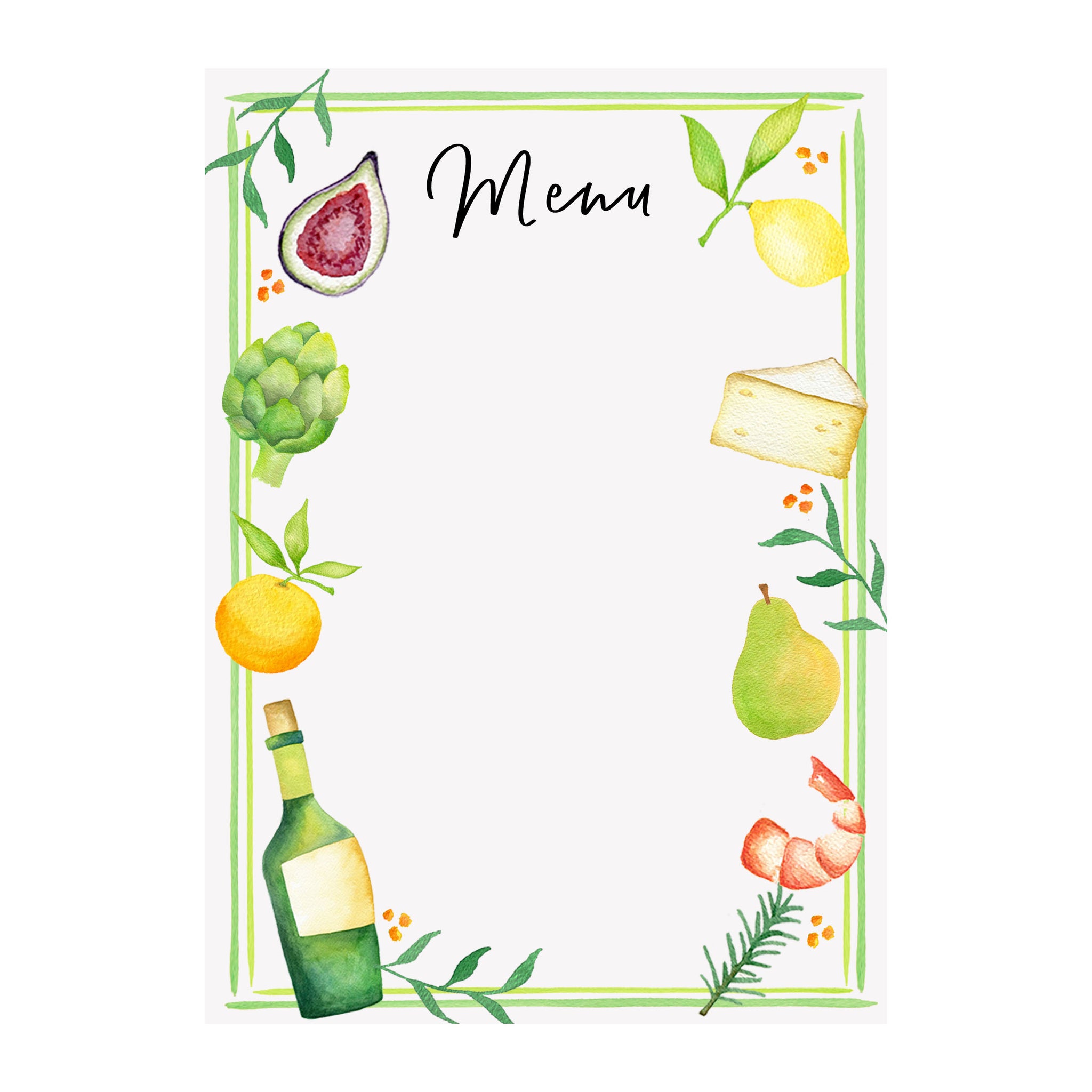 Party Paper - Menu Sign - Brake Ink Stationery