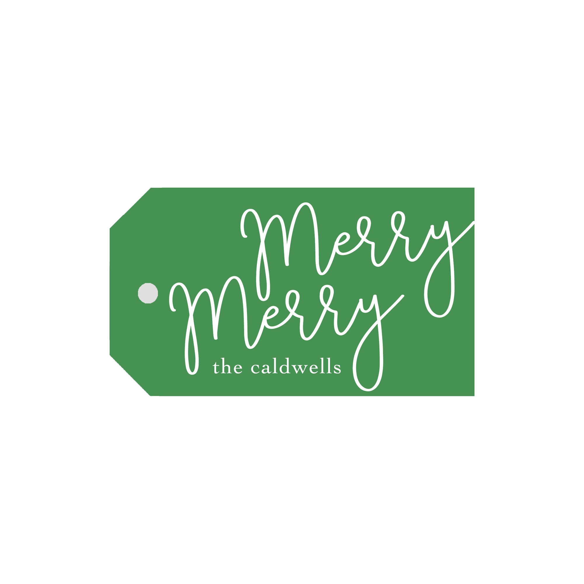 Merry Merry Personalized Luggage Gift Tags- Green
