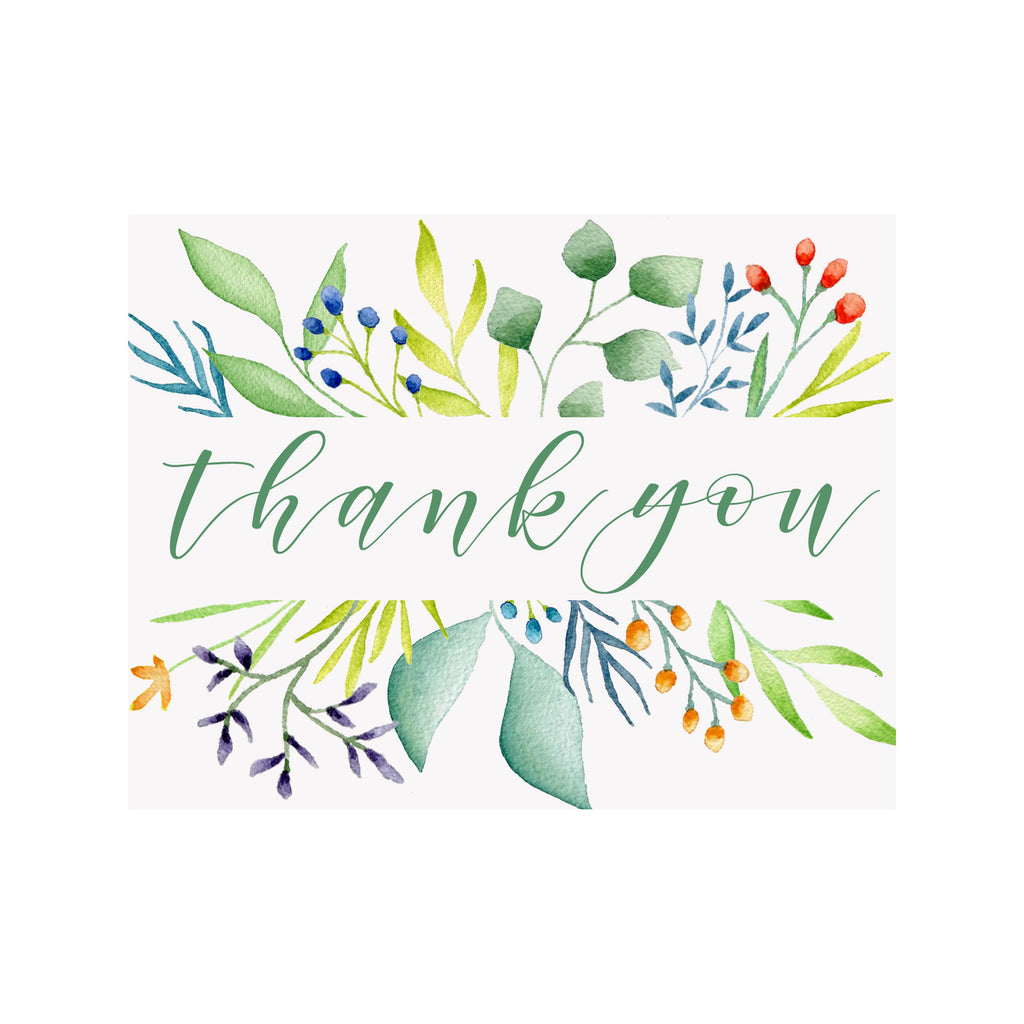 Thank You Foliage Greeting Card - Brake Ink Stationery