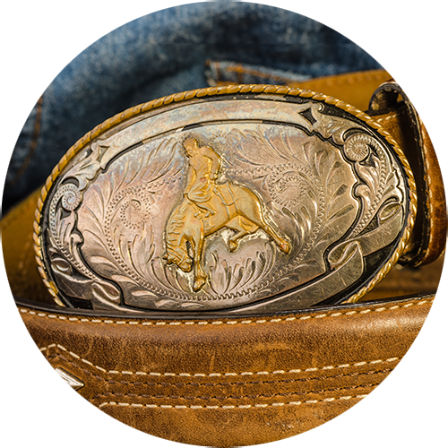 rodeo style belt buckle