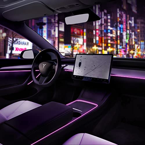 2021-2022 Tesla Model 3 & Model Y LED Ambient Light Kit (Center Console +  Dashboard Light+ 4 Door Lights), The EV Shop
