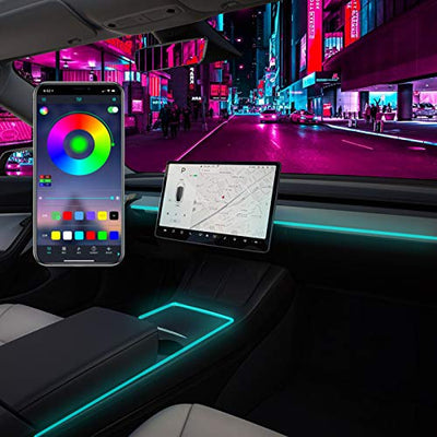 2021-2022+ Tesla Model 3 & Y Center Console & Dashboard Ambient Lighting Kit, The EV Shop