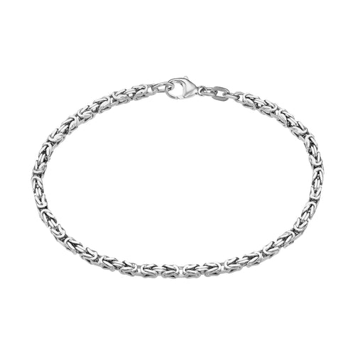 IDENTIM® Herren Halskette Königskette Rhodiniert Silber 3.00mm Herrenkette 925 Silberkette