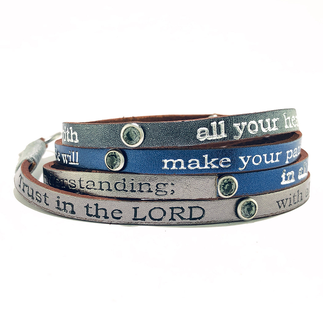 Bible Verse Wrap Around With Crystals – Proverbs 3:5-6 – Tritone-Good Work(s) Make A Difference® | Christian and Inspirational Jewelry Company in Vernon, California