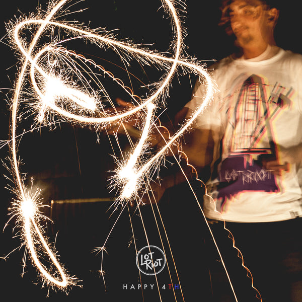 Stick tricks with sparklers. Lot Riot Independence Day.