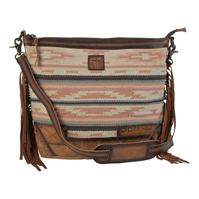 STS Ranchwear Harmony Crossbody with Fringe STS33588, Brown, Red: Handbags