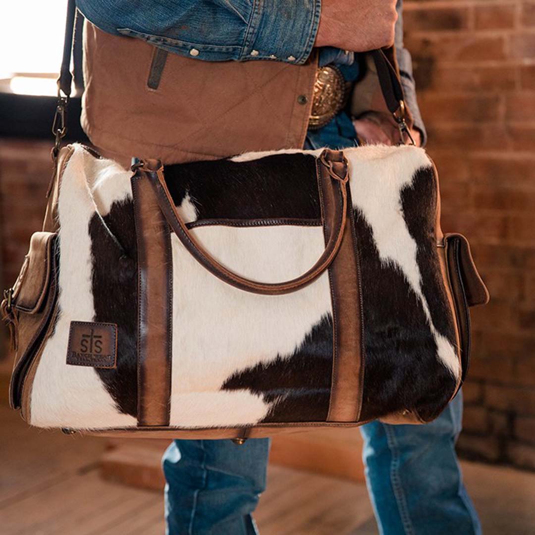 cowhide overnight bags