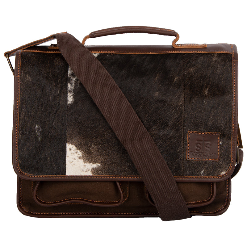 cowhide messenger bag