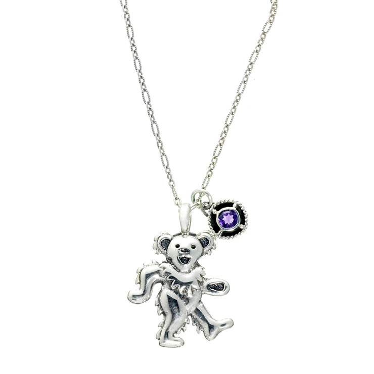 Birthstone Bear Necklaces Sterling Silver And Semi-precious Stones ...