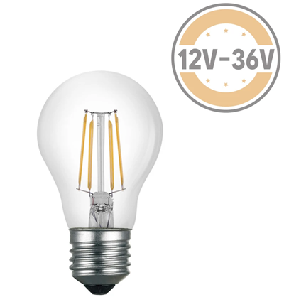 DC 12V-36V 4W A19 A60 LED Filament Vintage Light Bulb Lighting Retrofit