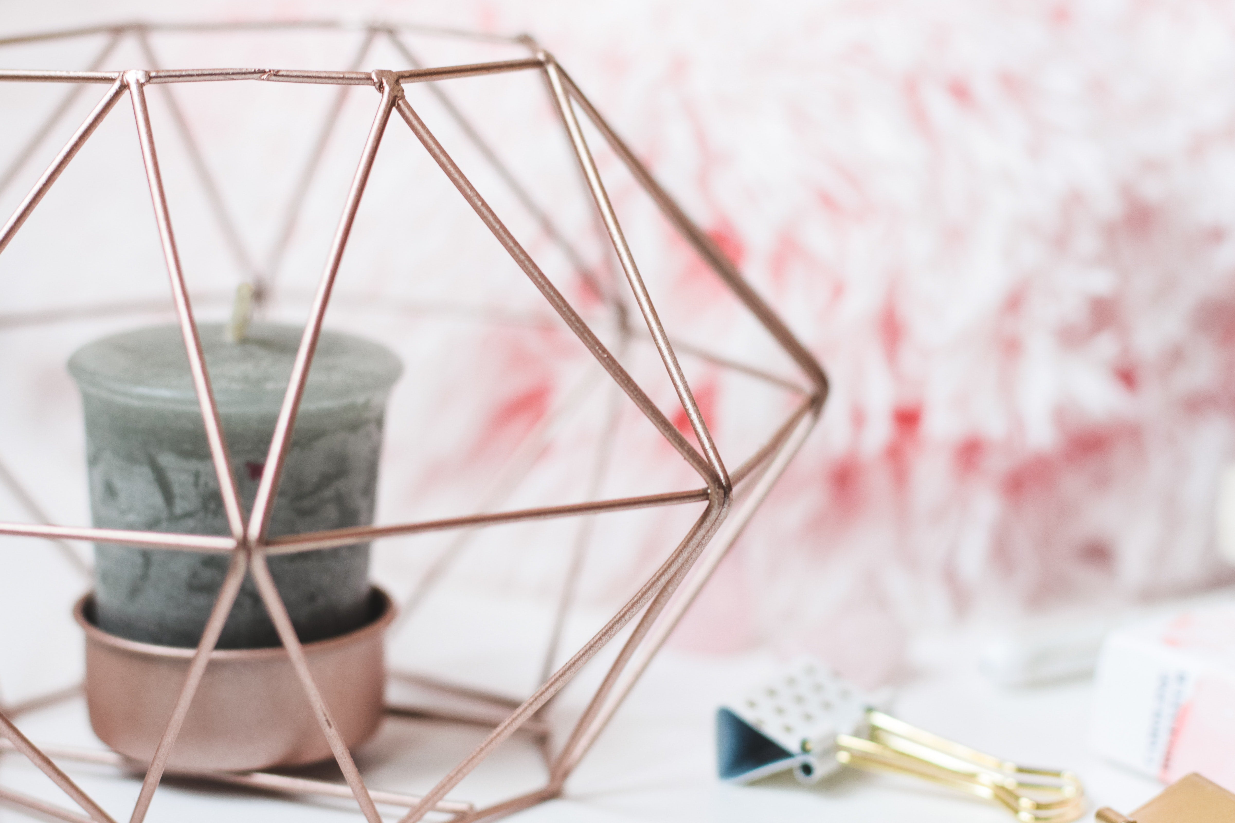 Candle inside metal cage