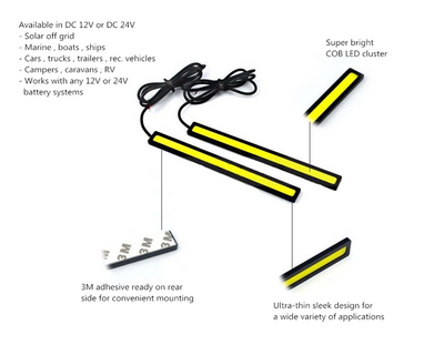 Bright COB LED Bar For Under Vehicle Lighting 143MM / 174MM / 12V 24V Waterproof - 12VMonster Lighting