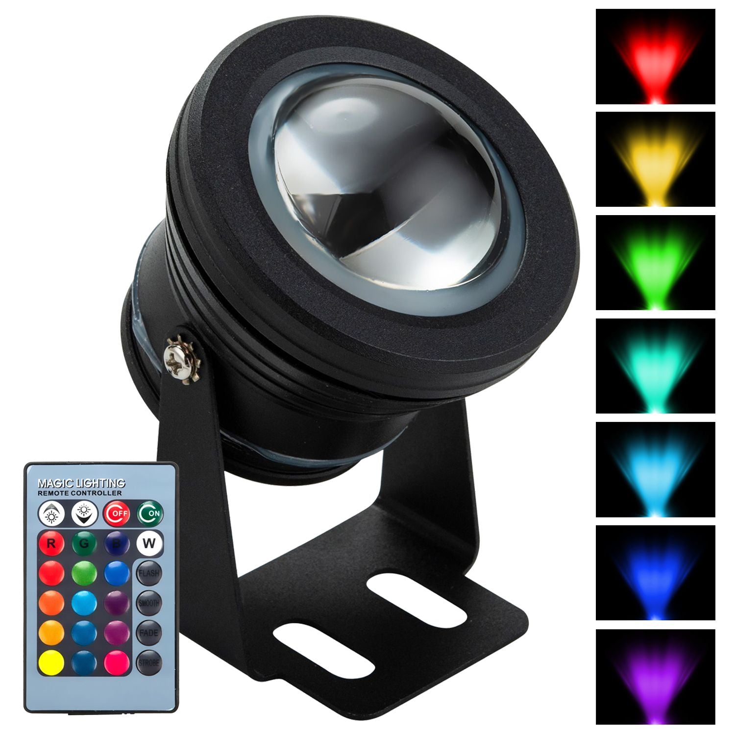 Bejaarden Paard Automatisch Color Changing RGB IP68 LED Outdoor Spot Light I 12 Volt 10 Watt 12" W -  12VMonster Lighting