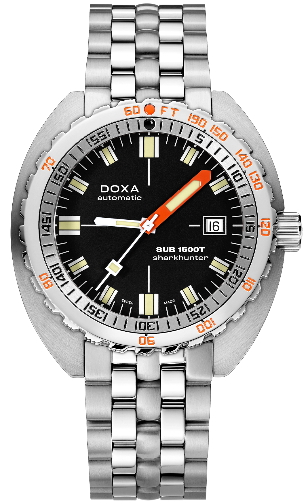 Photos - Wrist Watch DOXA Watch 1500T Sharkhunter Bracelet D 881.10.101.10 - Black DOX-140 