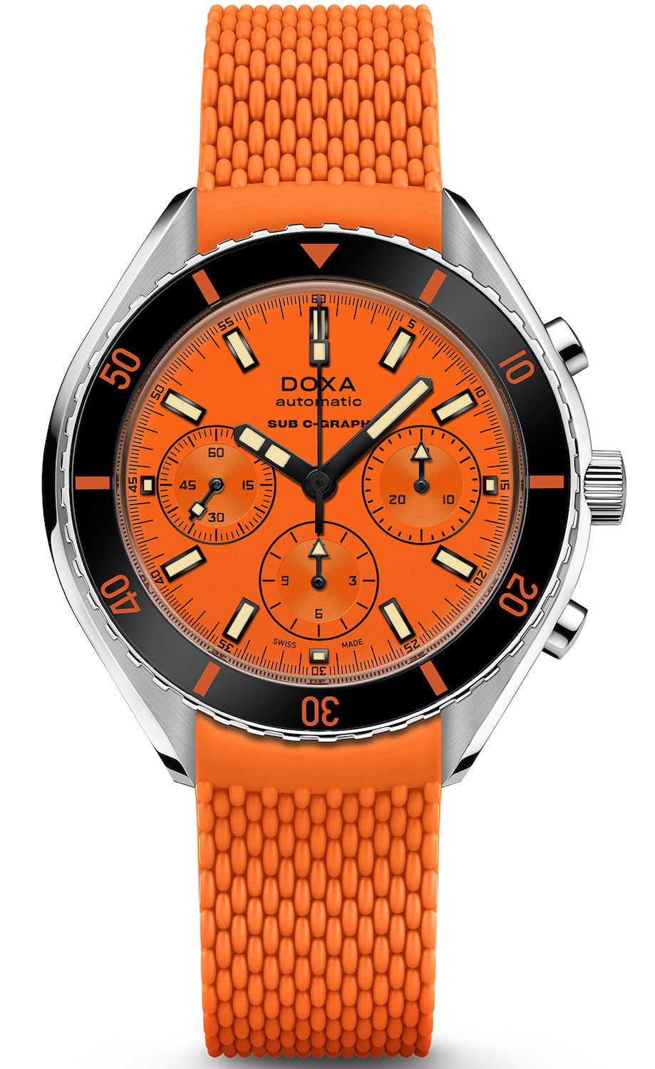 Photos - Wrist Watch DOXA Watch SUB 200 C-Graph Professional Rubber 798.10.351.21 - Orange DOX 