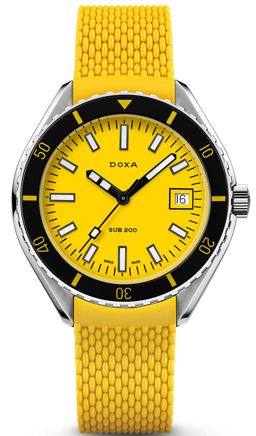 Photos - Wrist Watch DOXA Watch Sub 200 Divingstar Rubber 799.10.361.31 - Yellow DOX-055 