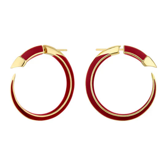 Shaun Leane Sabre Solis 18ct Yellow Gold Vermeil Sterling Silver Sienna Ceramic Hoop Earrings