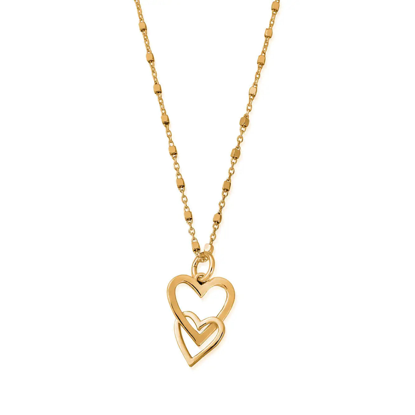 Photos - Pendant / Choker Necklace ChloBo Yellow Gold Plated Sterling Silver Interlocking Love Heart Necklace