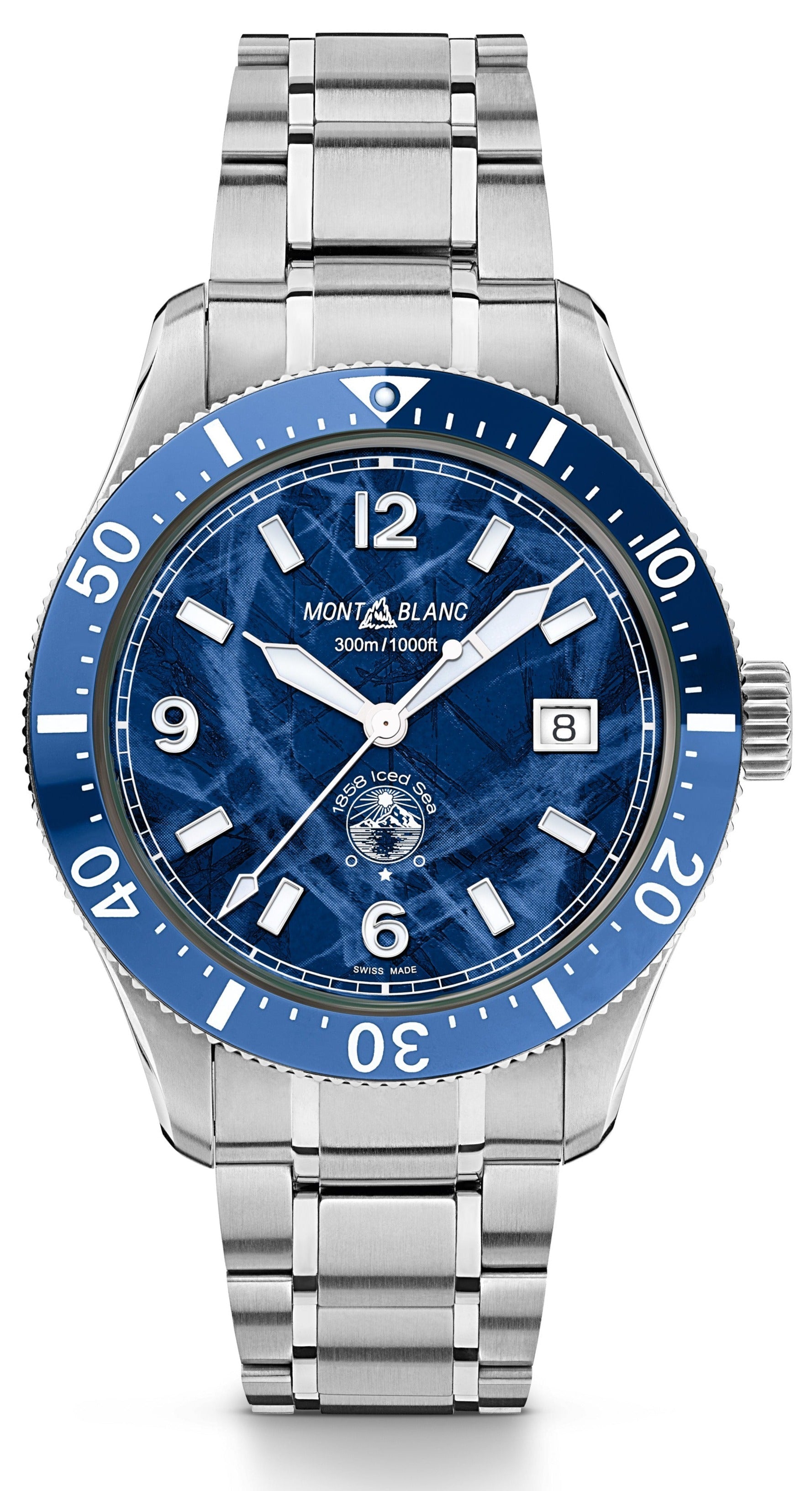 Photos - Wrist Watch Mont Blanc Montblanc Watch Iced Sea Automatic Date - Blue MNTB-169 