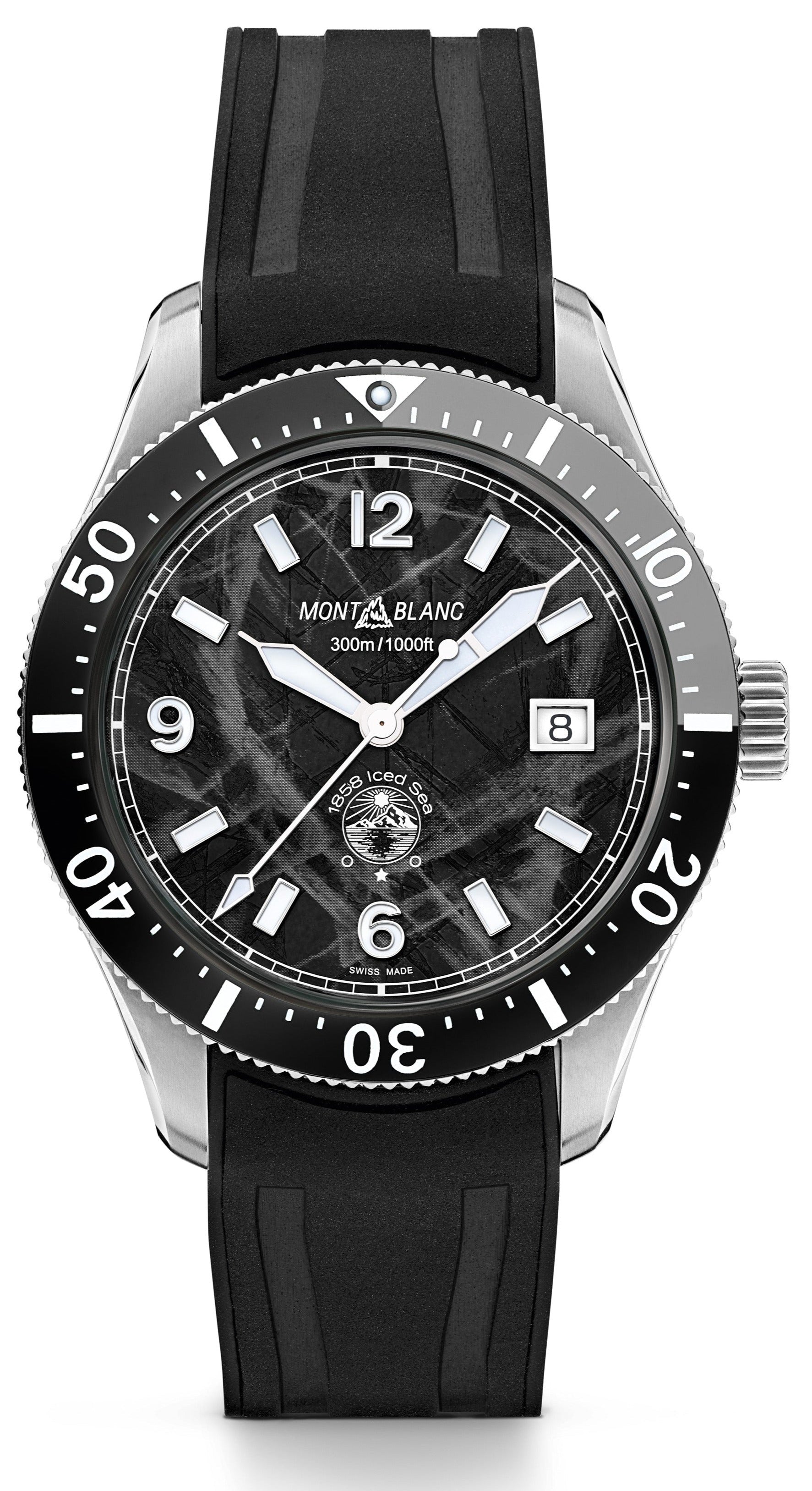 Photos - Wrist Watch Mont Blanc Montblanc Watch Iced Sea Automatic Date - Black MNTB-172 