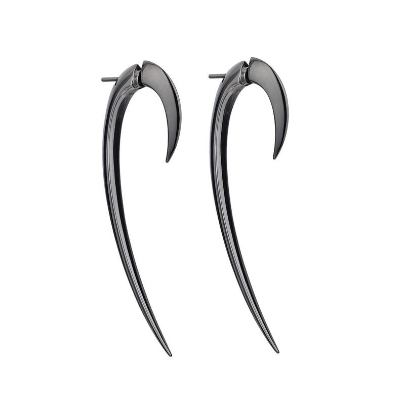 Shaun Leane Hook Sterling Silver Black Rhodium Size 2 Earrings - Default Title / Silver