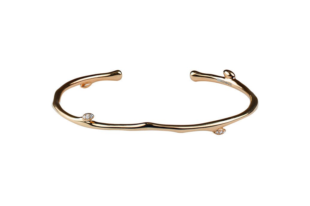 Shaun Leane Cherry Blossom Rose Gold Vermeil 0.05ct Diamond Bangle - Default Title / Rose Gold