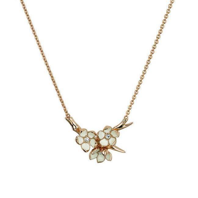 Shaun Leane Cherry Blossom Rose Gold Vermeil 0.15ct Diamond Necklace - Default Title / Rose Gold