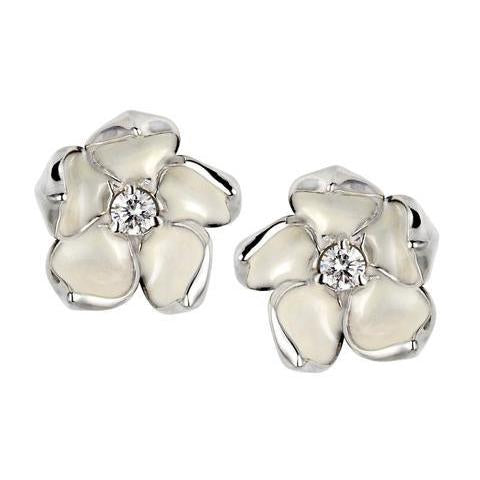 Shaun Leane Cherry Blossom Sterling Silver 0.14ct Diamond Large Stud Earrings - Default Title / Silver