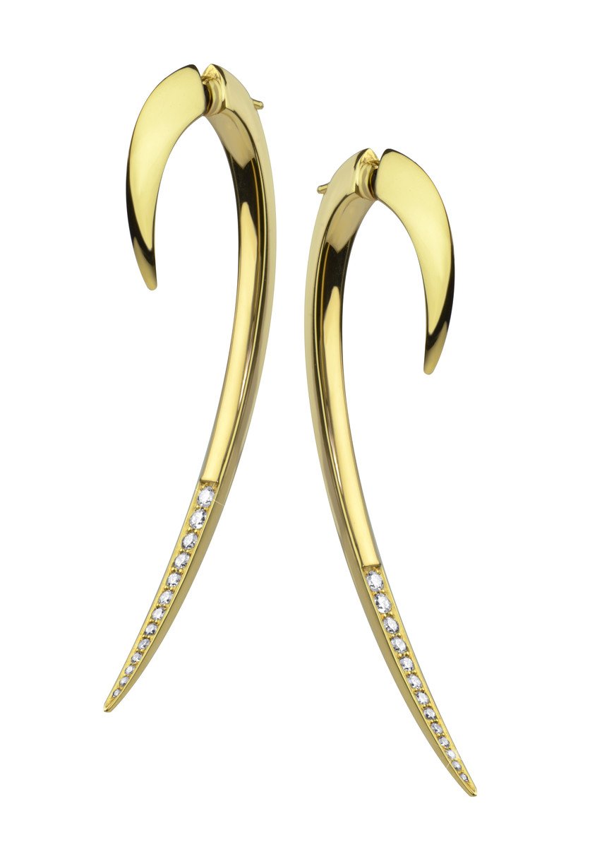 Shaun Leane Hook Yellow Gold Vermeil 0.35ct Diamond Large Earrings - Default Title / Yellow Gold