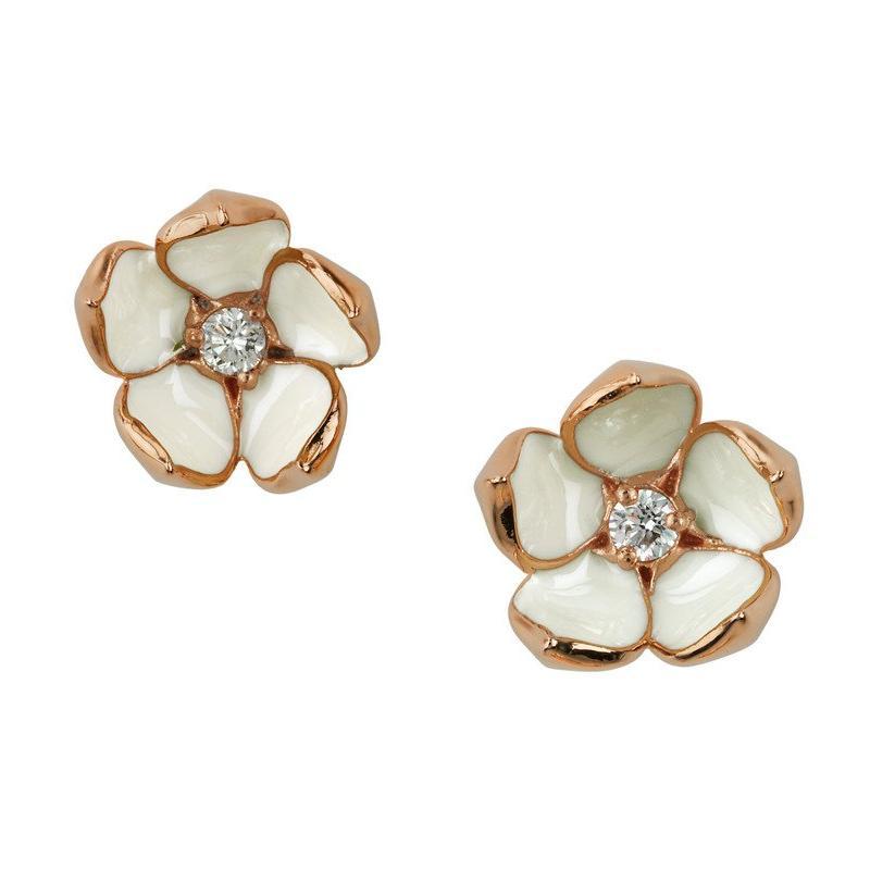Shaun Leane Rose Gold Vermeil 0.14ct Diamond Large Cherry Blossom Stud Earrings - Default Title / Rose Gold