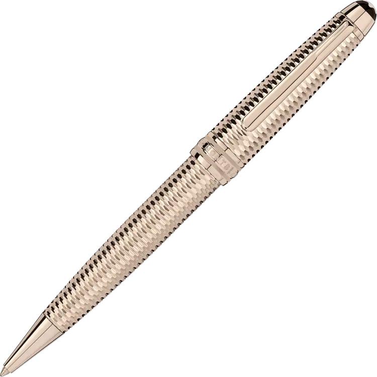 Montblanc Writing Instrument Meisterstuck Geometry Solitaire Champagne Gold Midsize Ballpoint Pen D - Default Title / Silver