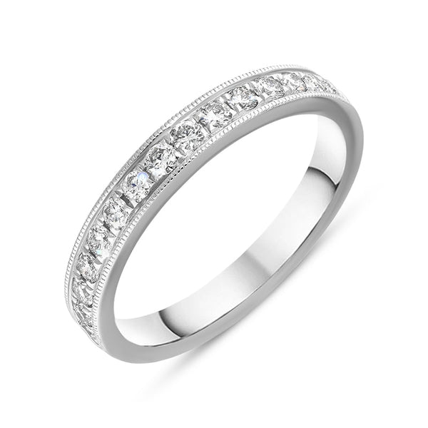 Platinum Diamond Fifteen Stone Half Eternity Ring