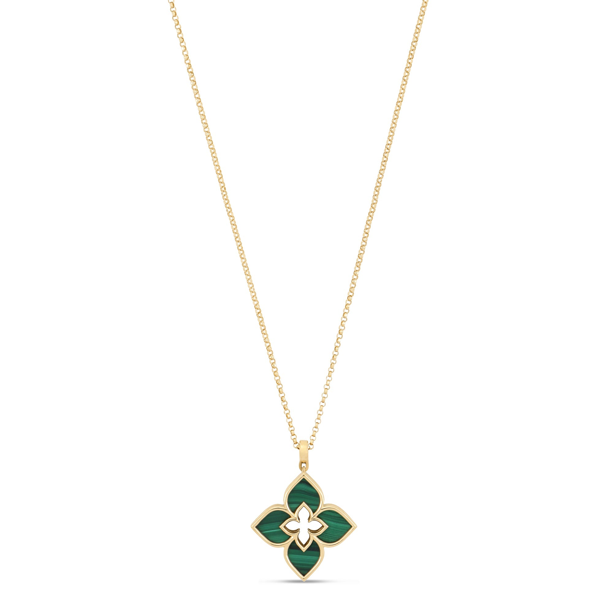 Roberto Coin Venetian Princess 18ct Yellow Gold Malachite Necklace - Gold