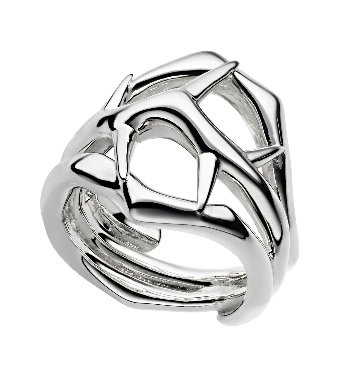 Shaun Leane Blackthorn Sterling Silver Triple Ring - L