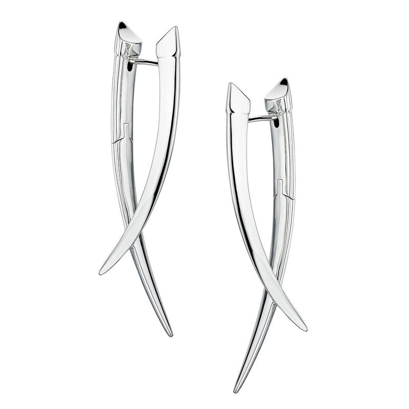 Shaun Leane Sabre Sterling Silver Crossover Earrings - Silver