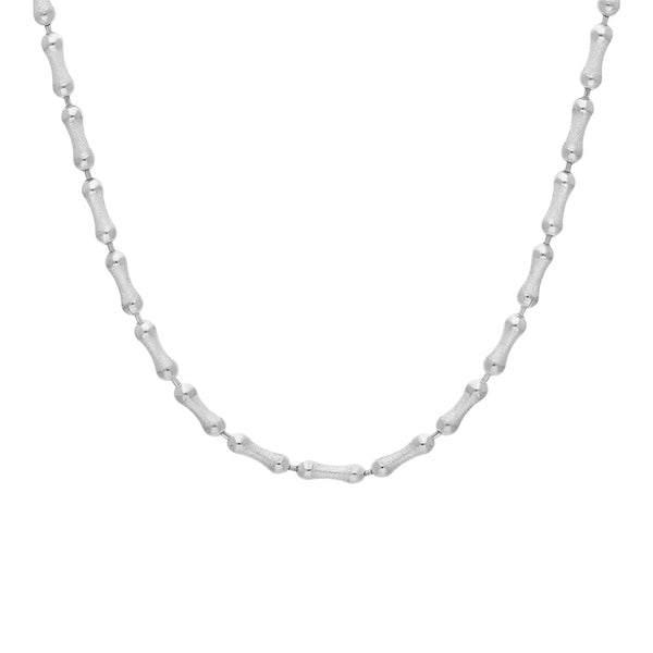 Sterling Silver 16 Inch Satin Finish Bone Shaped Link Chain