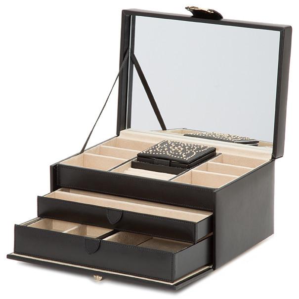 WOLF Jewellery Box Marrakesh Medium Black - Default Title / Black