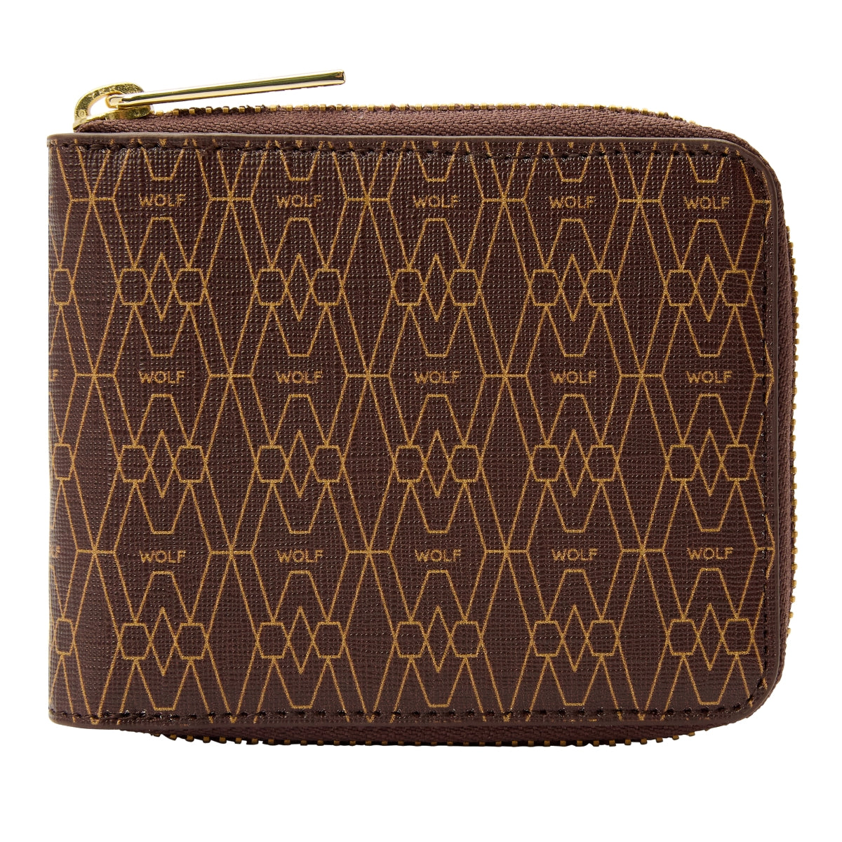 Wolf Signature Vegan Collection Brown Zip Around Wallet - Brown