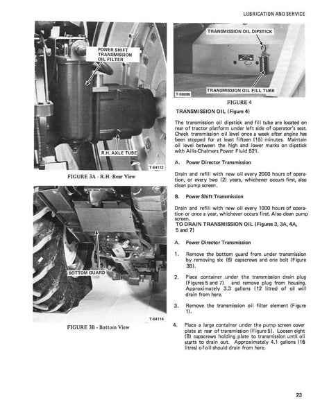 Allis-Chalmers 7045 Diesel Tractor - Operator's Manual new holland tractor fuel filter 